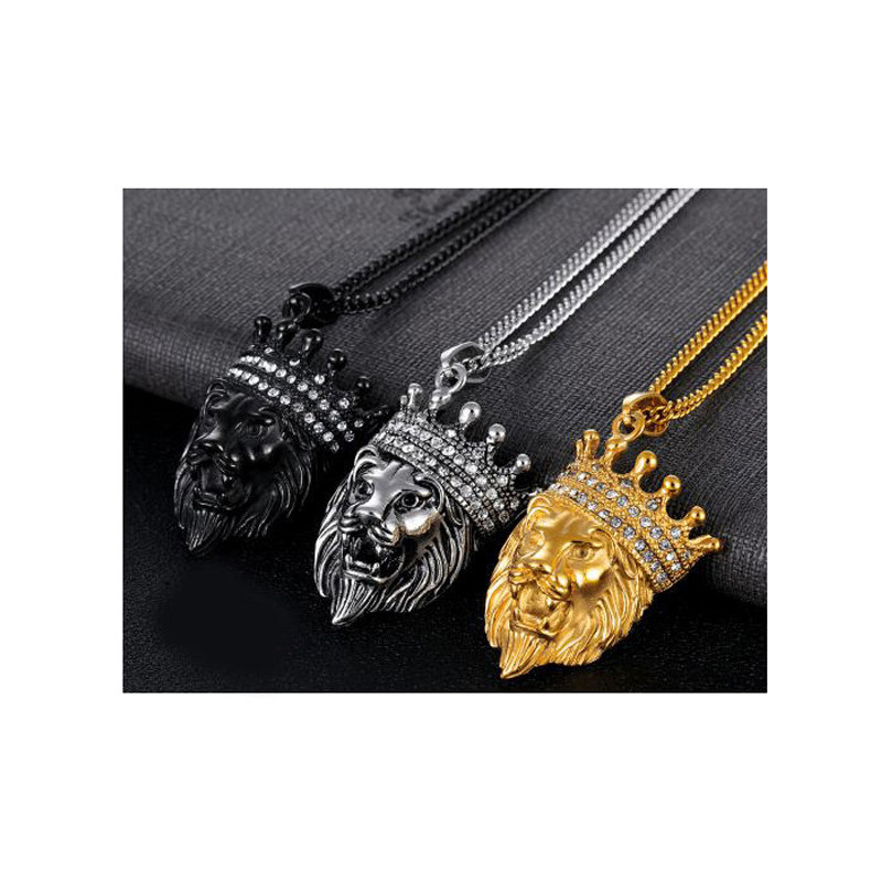 گردنبند مردانه گالری شمرون مدل شیر کد NEC343G0