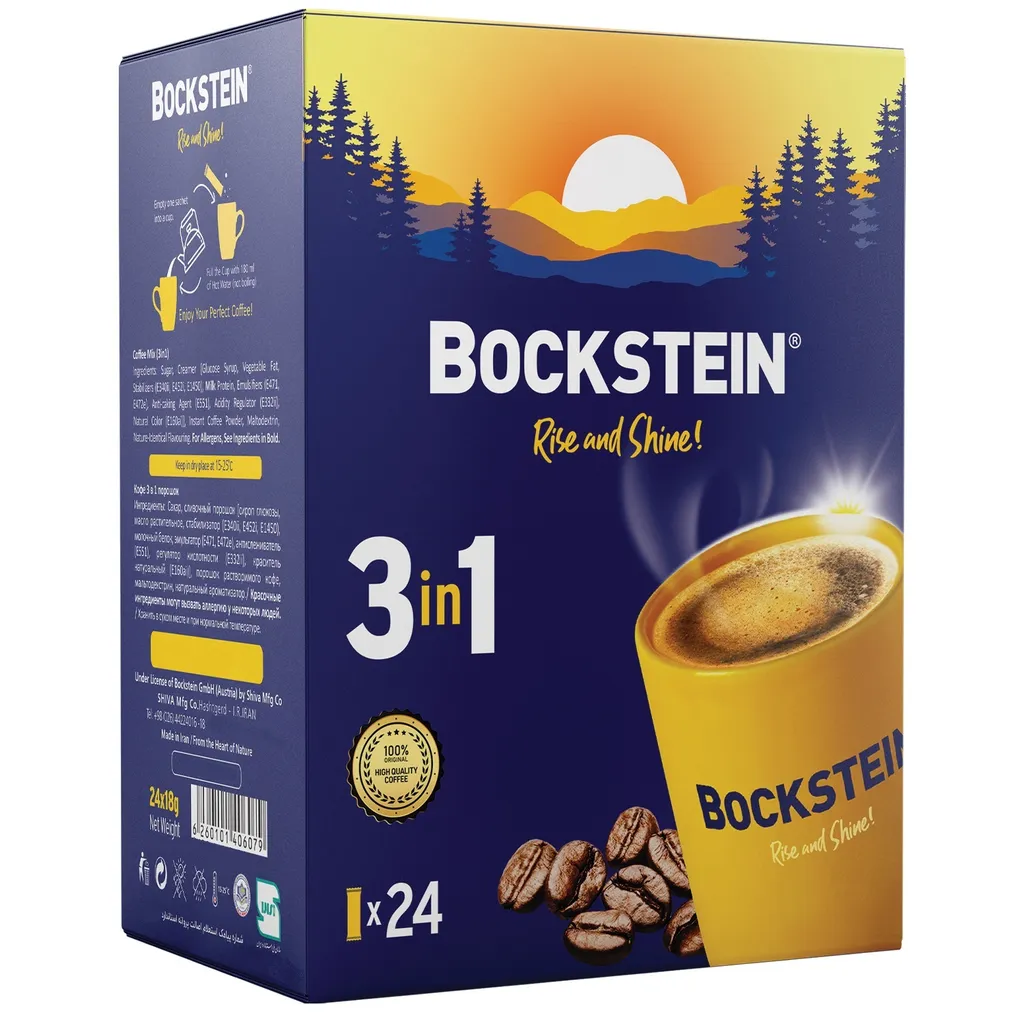 پودر قهوه فوری 1×3 بوکشتاین -  18 گرم بسته 24 عددی