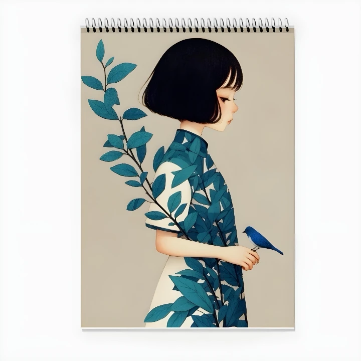 دفتر شطرنجی 100 برگ طرح Girl