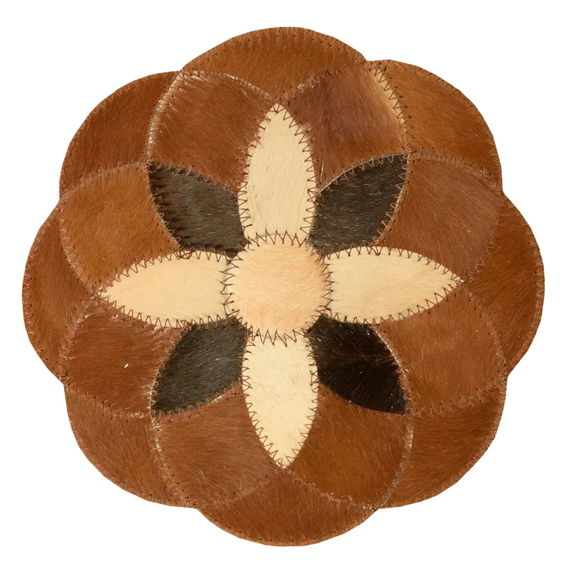 رومیزی کلاژ چرم و پوست مدل گل کد 0017