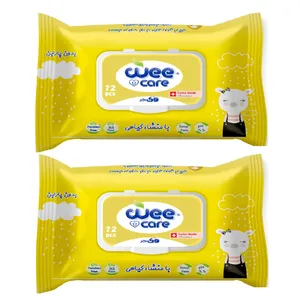 دستمال مرطوب کودک وی کر مدل عصاره عسل و روغن آرگان 2 بسته 72 عددی