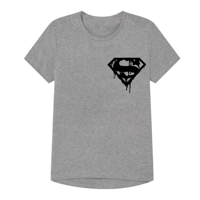 تی شرت پسرانه مدل super man کد B53 رنگ طوسی