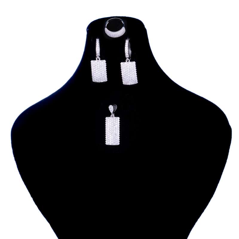 نیم ست نقره زنانه مدل GTA-150 نیم ست نقره زنانه مدل GTA-150