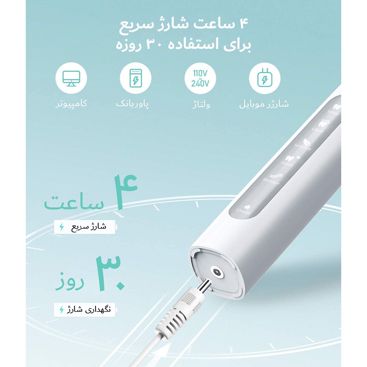 مسواک برقی فایری ویل مدل D7 - - 12