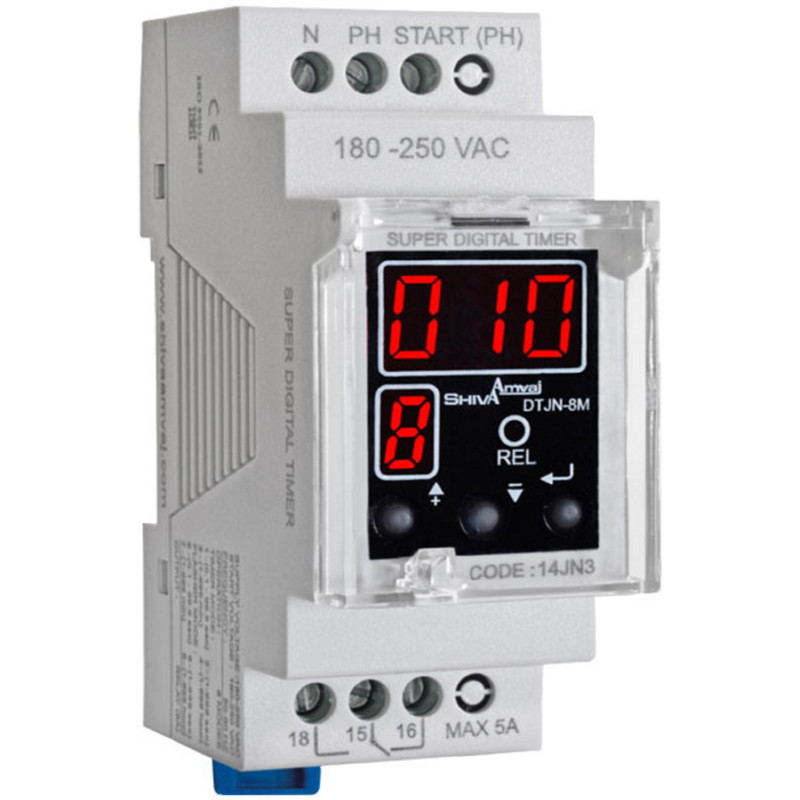 رله سوپر تایمر دیجیتال شیوا امواج سری N مدل DTJN-8M کد 14JN3 بسته ده عددی