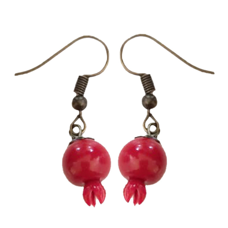 گوشواره دخترانه مدل انار شب یلدا کد 1059