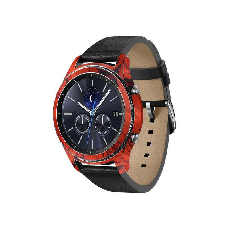 برچسب ماهوت طرح Red-Flower مناسب برای ساعت هوشمند سامسونگ Galaxy Gear S3 Classic