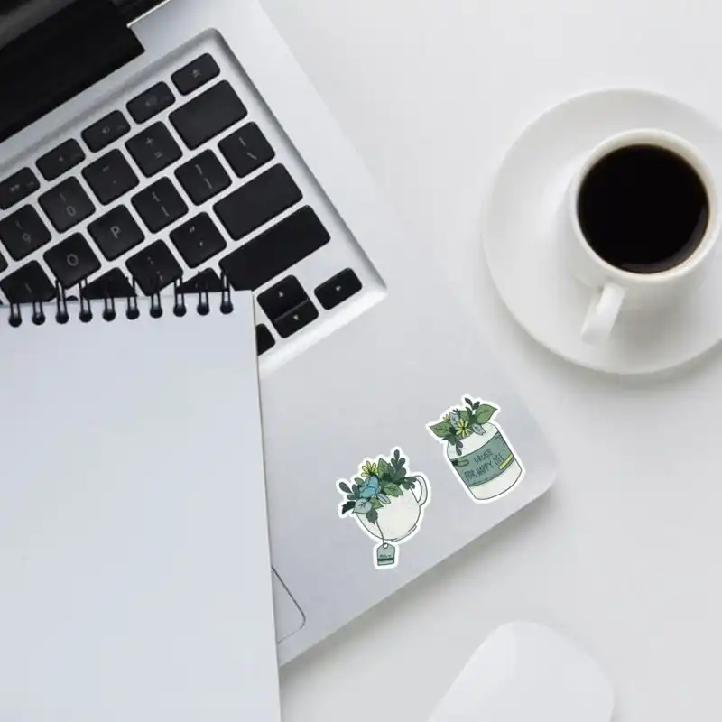 استیکر لپ تاپ و موبایل طرح گیاه مجموعه 9 عددی