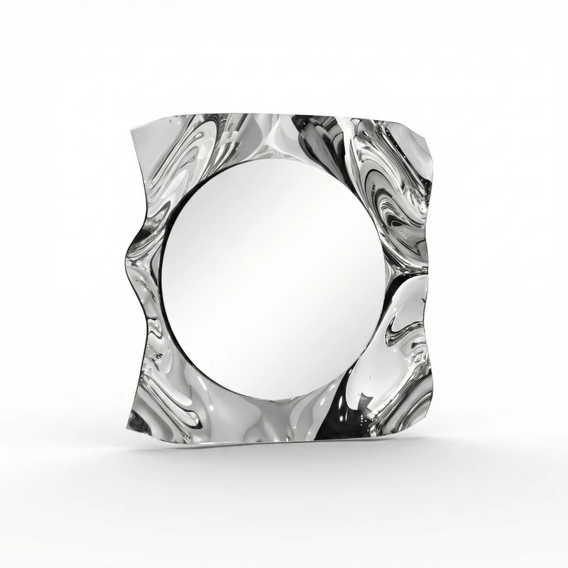 آینه دیواری مدل موج دار گرد MR06 