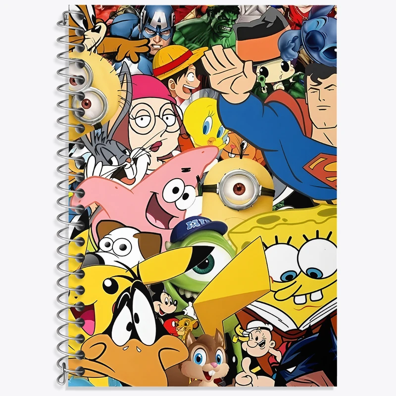 دفتر زبان 50 برگ خندالو مدل دو خط طرح انیمیشن و فیلم کد N2682