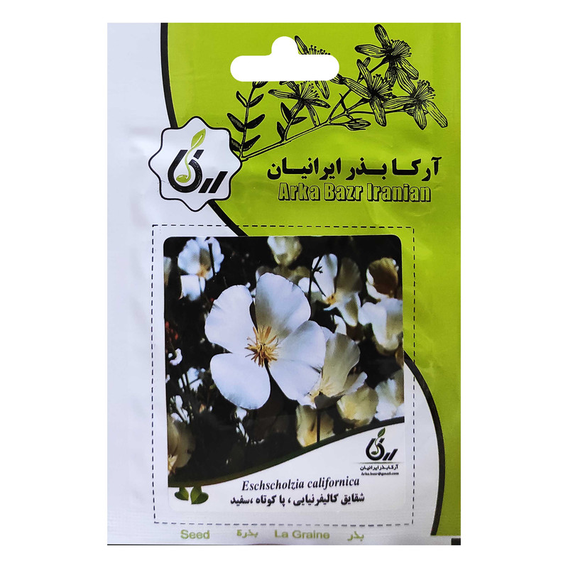 بذر شقایق کالیفرنیایی پاکوتاه سفید آرکا بذر ایرانیان کد ARK-034