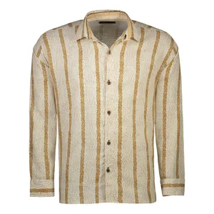 پیراهن آستین بلند یقه برگردان مردانه مدل کنفی نقطه ای کد KA-K-GH