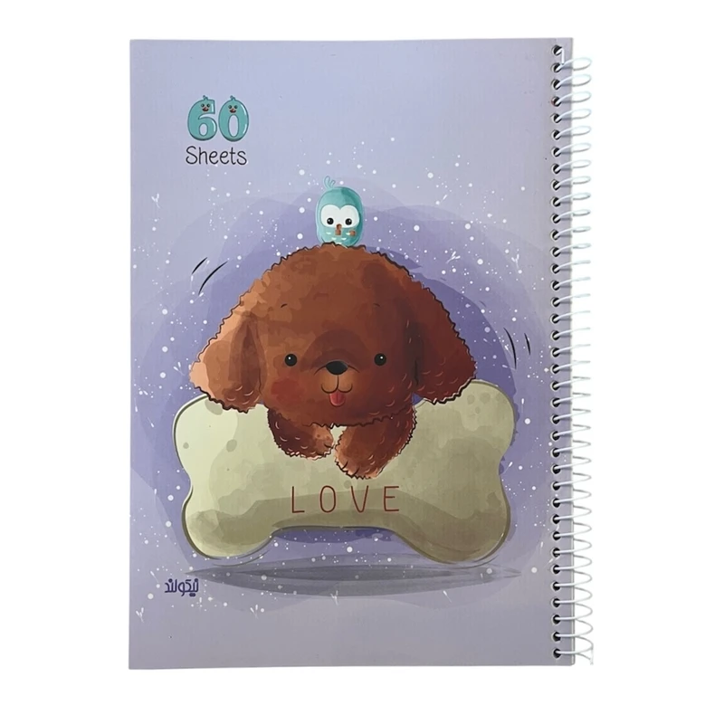 دفتر مشق 60 برگ مدل حاشیه دار طرح سگ