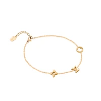 دستبند زنجیری طلا 18 عیار زنانه الی گالری مدل لویی ویتون