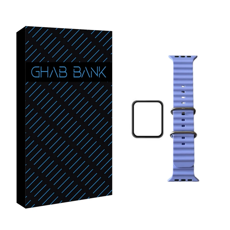 بند اوشن قاب بانک مدل ocean مناسب برای اپل واچ سری 3 سایز 42 میلی متری به همراه محافظ صفحه نمایش