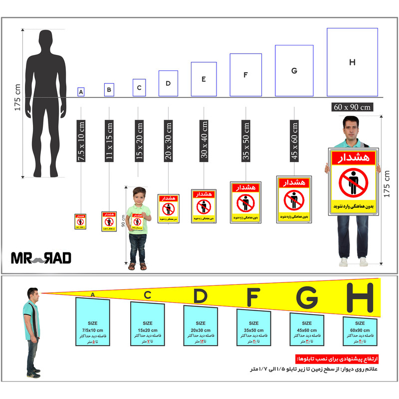 برچسب ایمنی مستر راد طرح بدون هماهنگی وارد نشوید مدل HSE-OSHA-1243