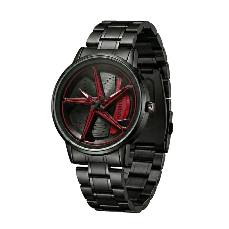 ساعت مچی عقربه‌ای کوارتز مردانه بین باند مدل اسپرت صفحه رینگ چرخان کد BN003
