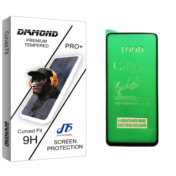 محافظ صفحه نمایش سرامیکی جی اف مدل Diamond glass مناسب برای گوشی موبایل شیائومی Redmi Note 9 Pro Max