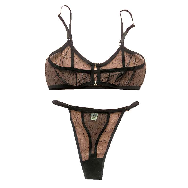 ست شورت و سوتین زنانه مدل دوقزنه توری