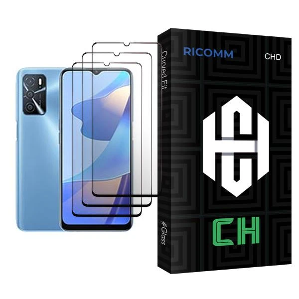 محافظ صفحه نمایش ریکام مدل CH Glass MIX003 مناسب برای گوشی موبایل اوپو A54s بسته سه عددی