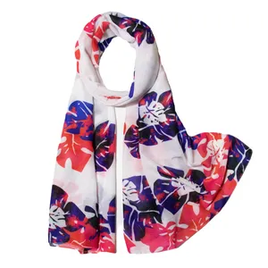 شال زنانه مدل نخی طرح برگ پاییز کد sar-1830