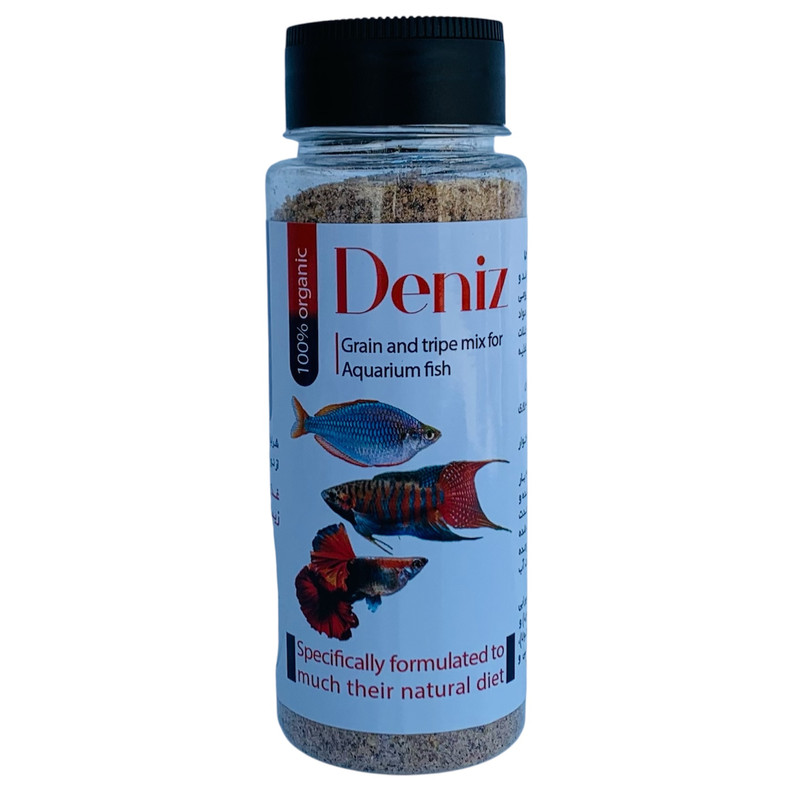غذای ماهی اکواریوم دنیز مدل ترکیب غلات و سیرابی وزن 100 گرم