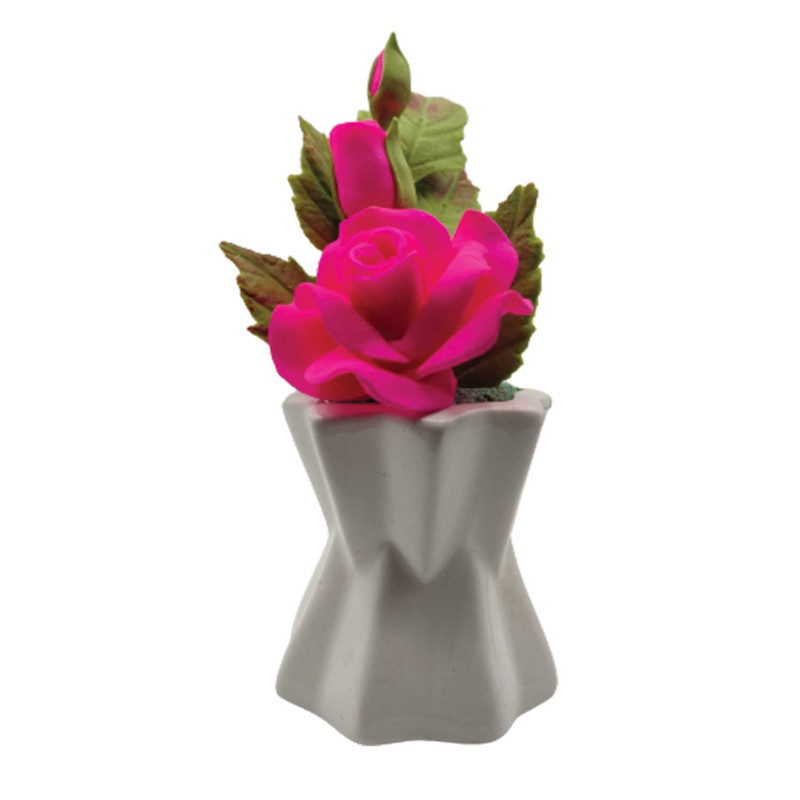 گلدان به همراه گل مصنوعی مدل خمیر چینی کد 300