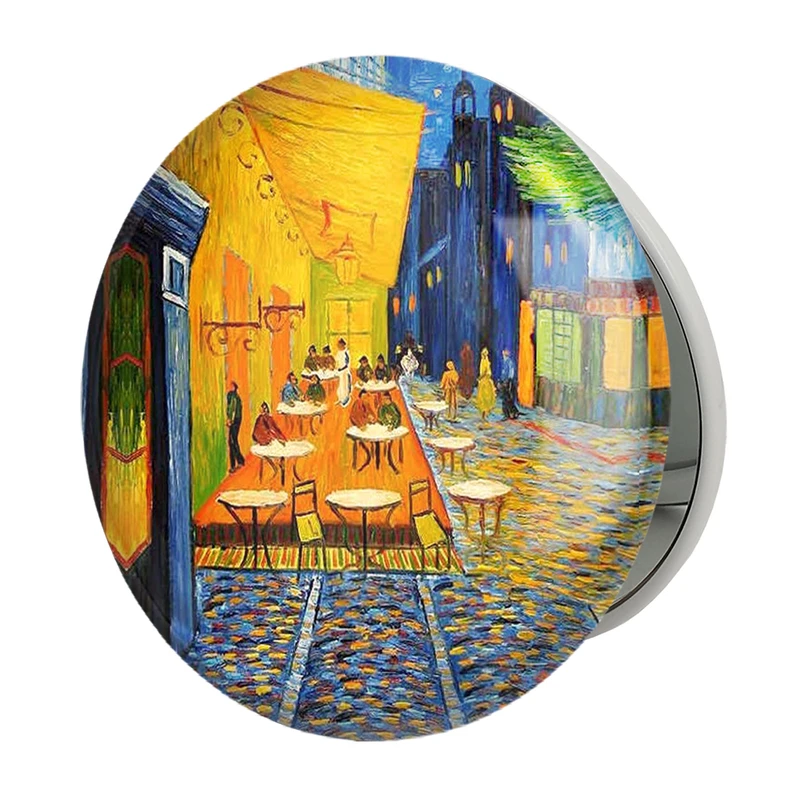 آینه جیبی خندالو طرح کافه تراس در شب ونگوگ مدل تاشو کد 3724 