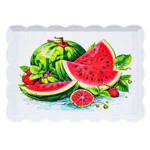 سینی بدون دسته مهروز مدل 6003 هندوانه سایز 26×36 سانتی متر