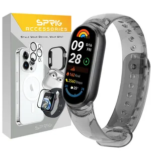 بند اسپریگ مدل Clear TRS مناسب برای ساعت هوشمند شیائومی Mi band 8/9