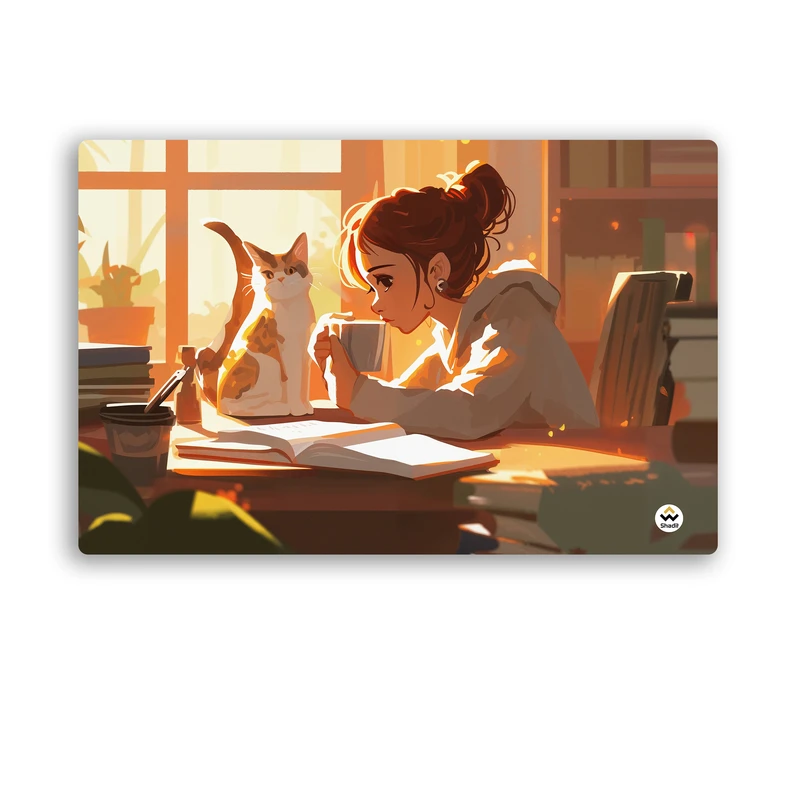 ماوس پد مخصوص بازی شادیت مدل دختر و گربه کد278 سایز 37*24 سانتی متر