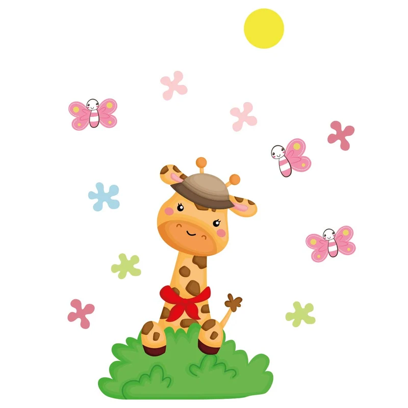 استیکر دیواری کودک مدل زرافه کوچولو کد 9066