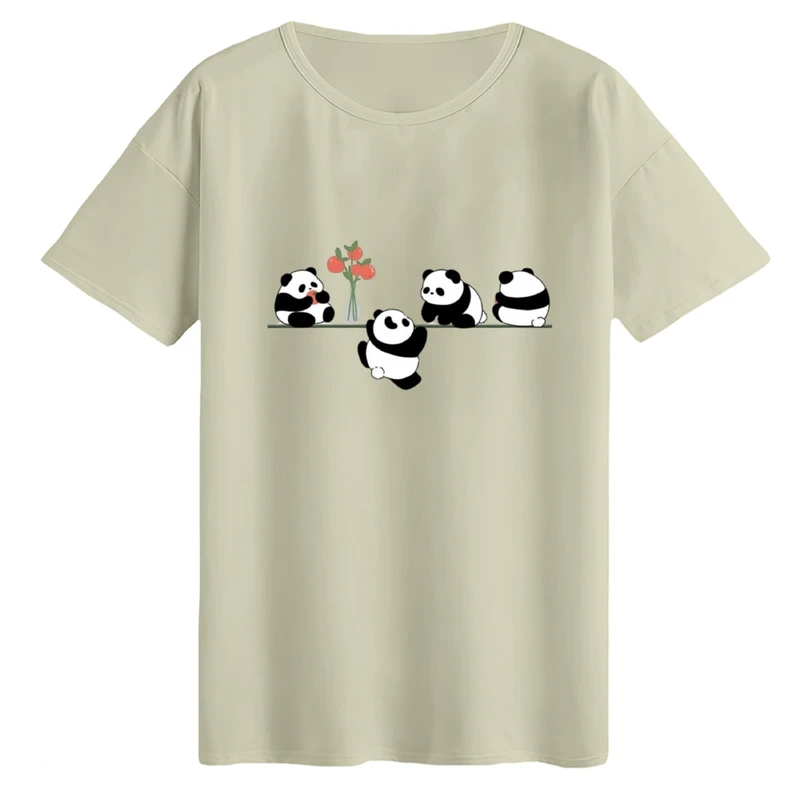 تی‌شرت لانگ آستین کوتاه زنانه مدل پاندا های بامزه