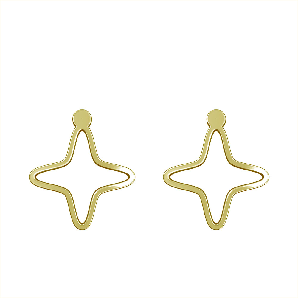 گوشواره طلا 18 عیار زنانه مدوپد مدل ستاره کد GA1-15474