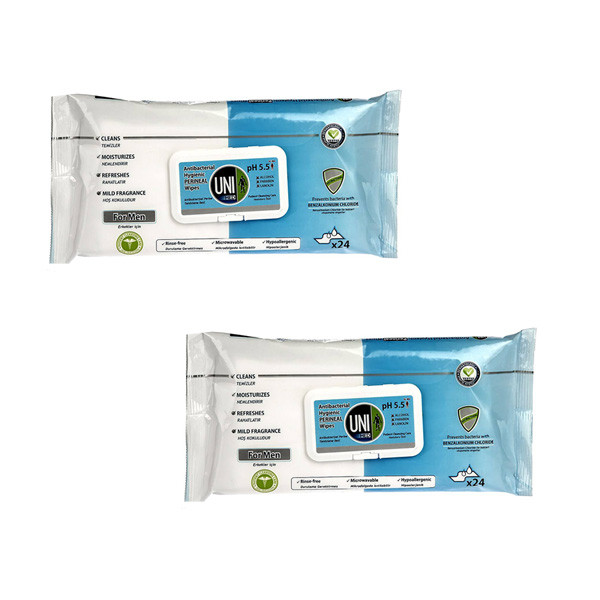 دستمال مرطوب یونی مد مدل Antibacterial Hygienic Perineal مجموعه 2 عددی