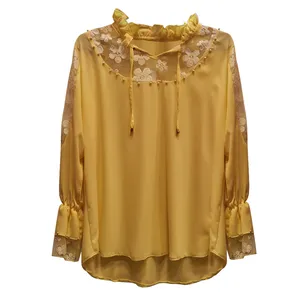 بلوز آستین بلند زنانه مدل یقه چیندار کد 400