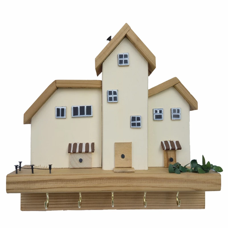 جاکلیدی دیواری چوبی مدل Cream Village3