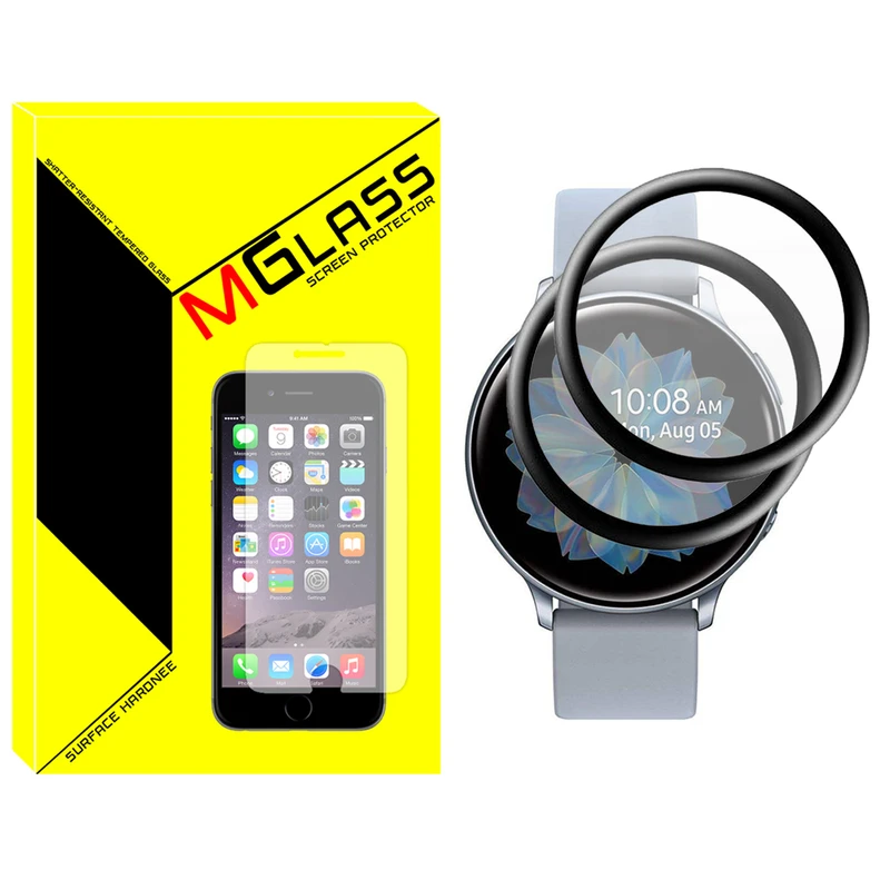 محافظ صفحه نمایش نانو ام‌گلس مدل Pmma-MG مناسب برای ساعت هوشمند سامسونگ Galaxy Watch Active 2 44mm بسته دو عددی
