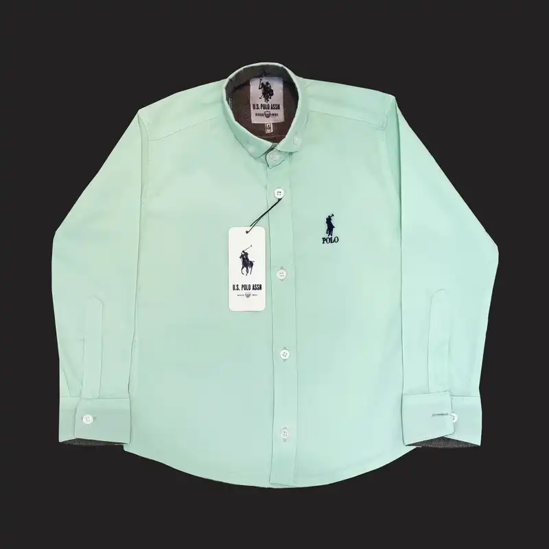 پیراهن پسرانه پولو مدل D1019 رنگ فیروزه ای