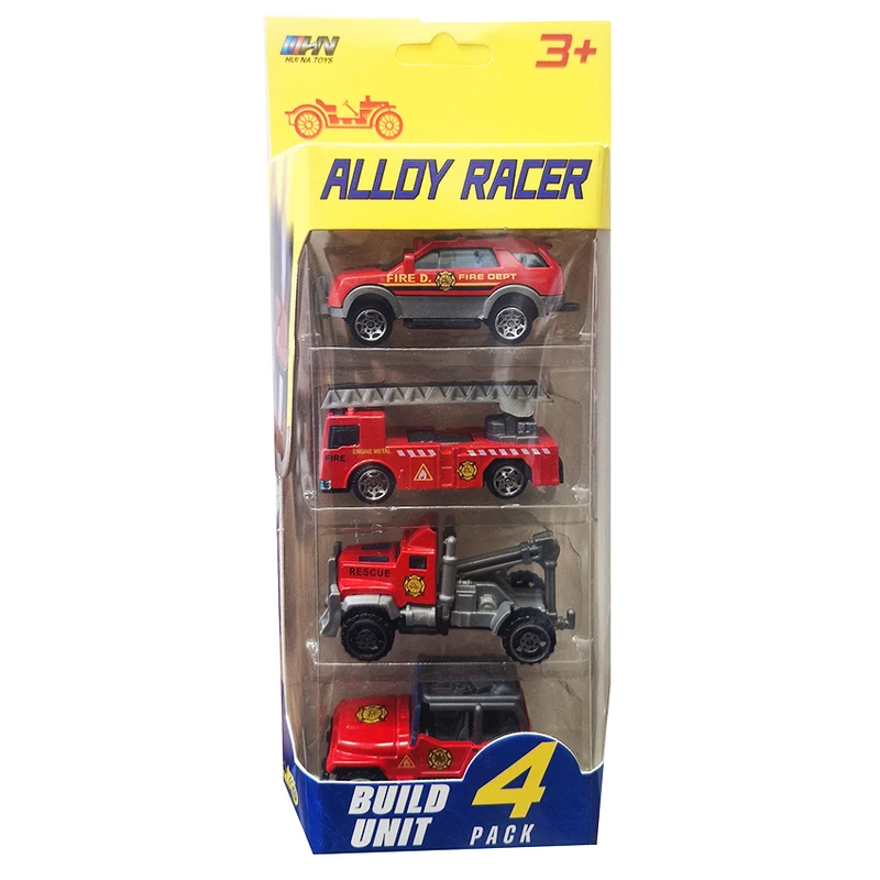 ماشین بازی مدل فلزی طرح آتش نشانی کد 780-4 مجموعه 4 عددی