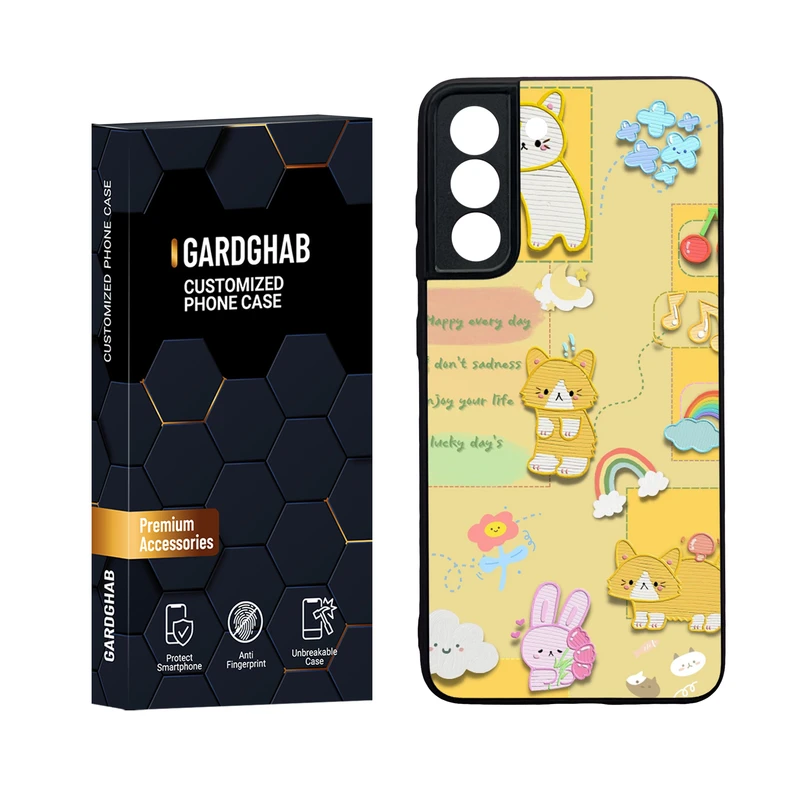  کاور گارد قاب مدل دور ژله ای پشت گلس فانتزی مناسب برای گوشی موبایل سامسونگ Galaxy S21 FE