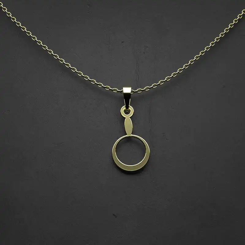 گردنبند طلا 18 عیار زنانه مدوپد مدل هندسی کد EE2-1-1127