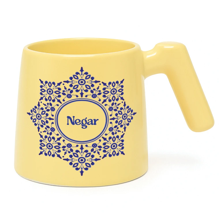 ماگ لاژید مدل اسم نگار طرح فریم سنتی