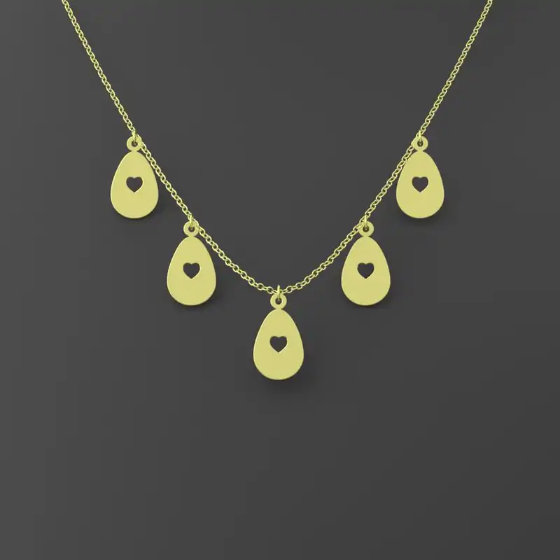 گردنبند طلا 18 عیار زنانه مدوپد مدل قلب کد RNA10489