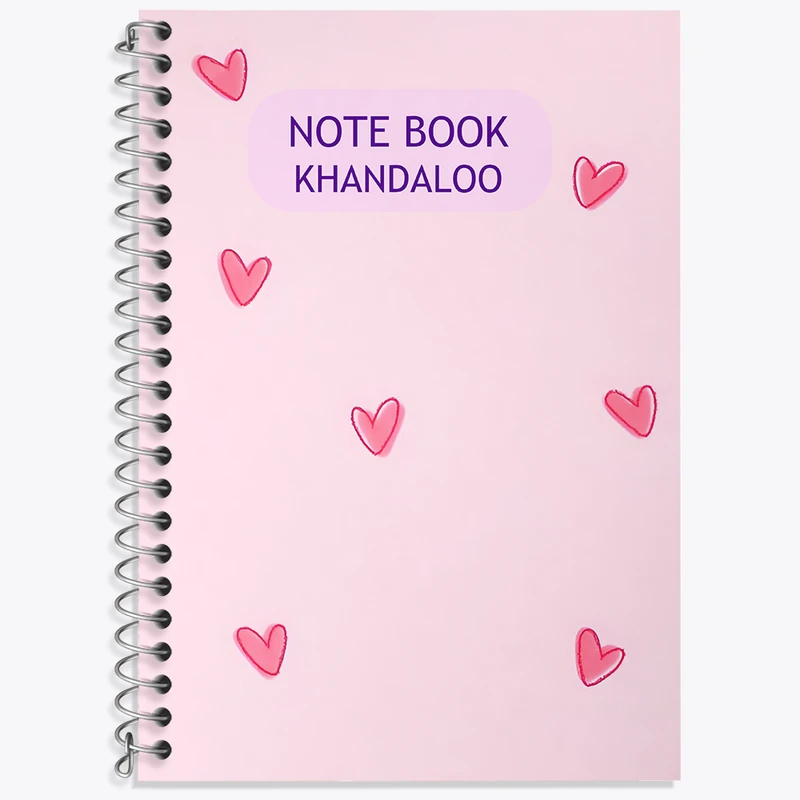 دفتر زبان 50 برگ خندالو مدل سه خط طرح پترن قلبی کد N2734