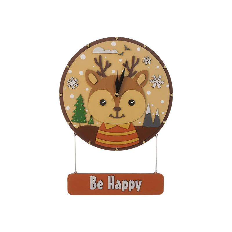 ساعت دیواری کودک طرح گوزن مدل Mkids43-DEERE