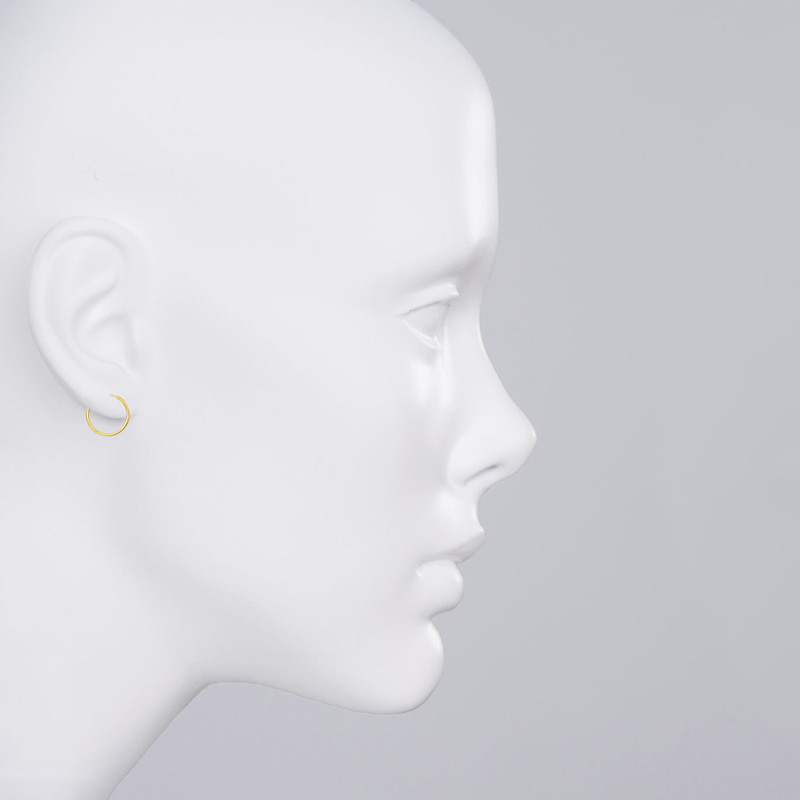 گوشواره طلا 18 عیار زنانه کاپانی مدل حلقه ای کد KE013 - 9