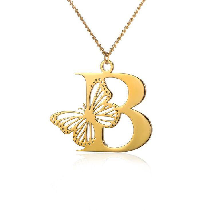 گردنبند طلا 18 عیار زنانه مدل حرف B