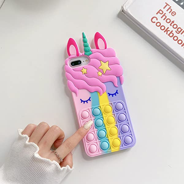 کاور طرح اسب تک شاخ یونیکورن مناسب برای گوشی موبایل اپل iphone 6Plus / 7Plus / 8Plus