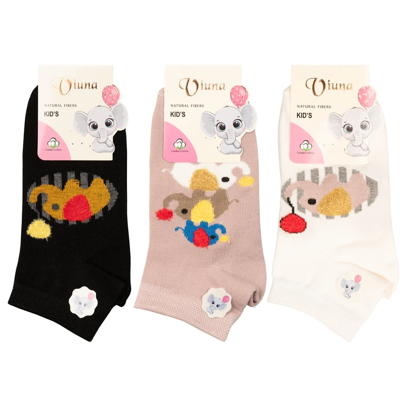 جوراب ساق کوتاه بچگانه ویونا مدل VNA6-3 مجموعه 3 عددی